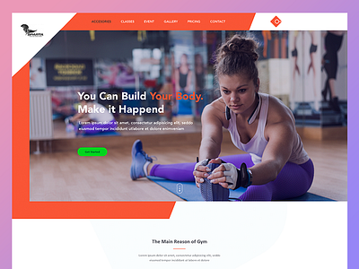 Gym Landing page boxing creative fitness green red ui uiux website yoga