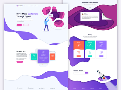 SEO Landing page blue boost creative design illustration landing page material modern pricing purple ui uiux ux vector