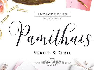New Pamithais Script barland calligraphy font handlettering modern calligraphy script font typogaphy