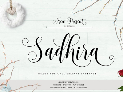 Sadhira Script calligraphy elegant fancy fontscript lettering moderncalligraphy typography