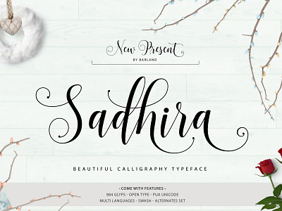 Font Sadhira Script