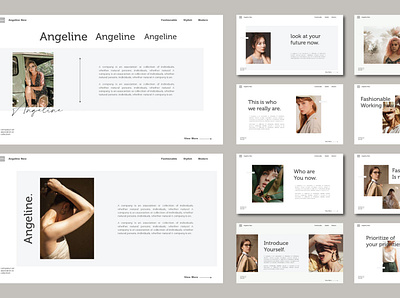 Angeline - Fashion Powerpoint Template barland calm catalog catalogue fashion flat girly googleslides illustration keynote lookbook minimal neutral nude photography powerpoint presentation template trend trending