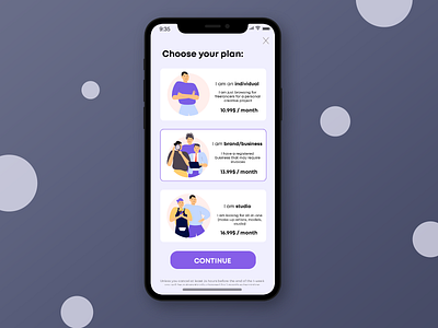 Subscription screen for app branding design graphic illustration screen subscription ui