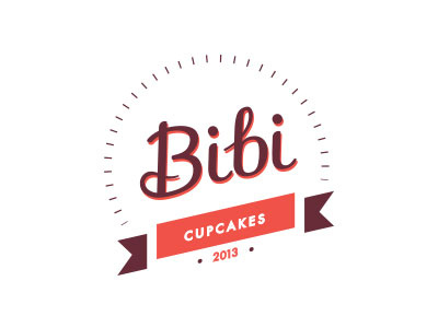 Bibi Cupcakes badge brand colors design identity logo pink type typography vector vintage