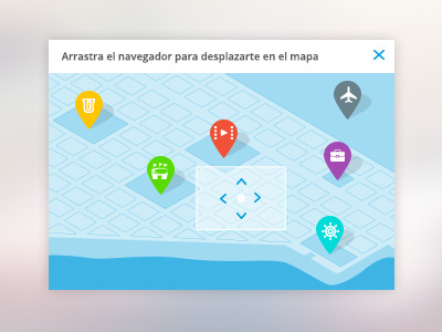 Map blue city clean color flat map marker minimal navigation ui