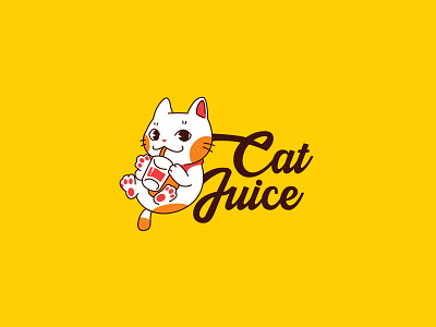 Cat Juice | Tea House in Vietnam app art branding design flat illustration illustrator logo mascot mascotlogo minimal vector