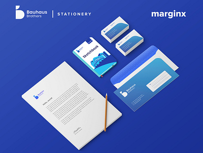 Bauhaus Brothers | Stationery branding design flat illustration logo minimal vector