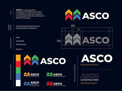 ASCO Construction Ltd. branding design flat illustration logo minimal vector