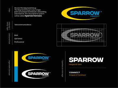 Sparow Connect art branding design flat logo minimal vector