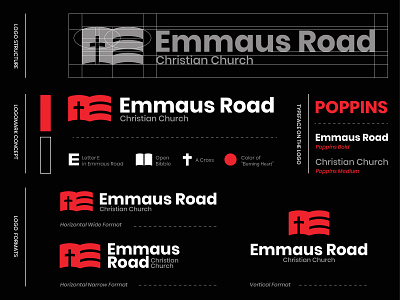 Emmaus Road | Christian Church branding design flat logo minimal vector