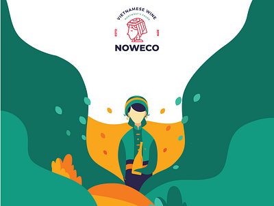 Noweco | Vietnamese Wine Illustration art branding design flat illustration logo minimal typography