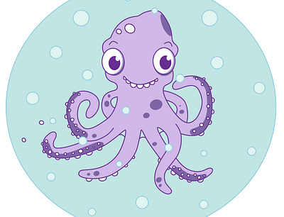 Curious octopus. Illustration animals characters curiosity curious illustration illustrator nice ocean life octopus print vector