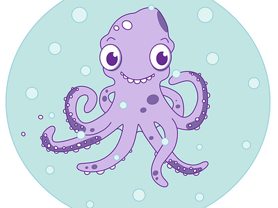 Curious octopus. Illustration
