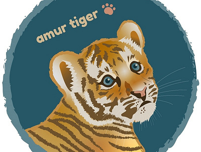 Amur tiger illustration amur animal cat illustration save animals save the earth tiger whiskers wild animal wild life