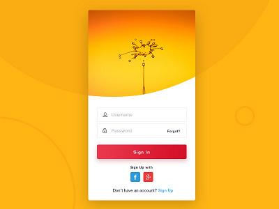 Login app color form ios login mobile signin signup ui yellow