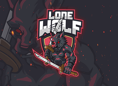 lone wolf esport logo cartoon logo design esport esport logo illustration logo logo design mascot logo vector wolf wolf logo