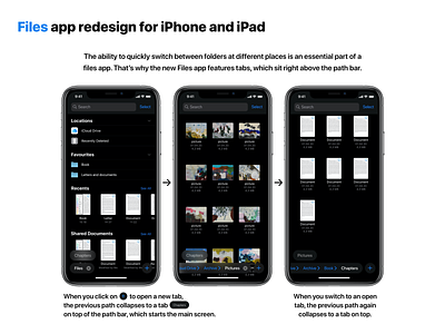 Files App Redesign for iPhone and iPad