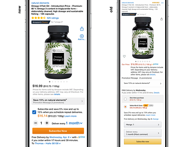 Amazon product page redesign for app ui concept