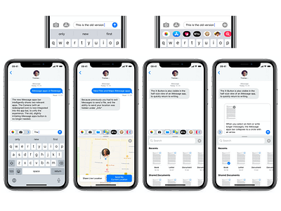 iMessage apps UI Redesign + Maps and Files apps