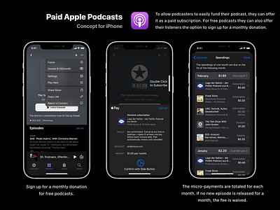 Concept: Paid Apple Podcasts apple design ios app iphone app ui concept