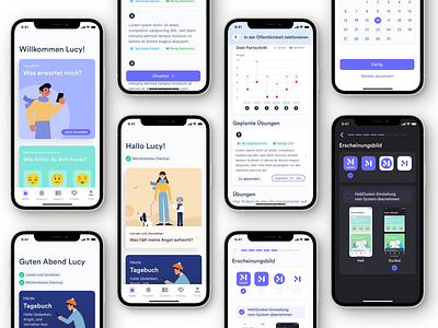 Mental-Health App UI Drafts app design app redesign apple design interfacedesign ios ios app ios concept iphone iphone app mental health startup ui concept