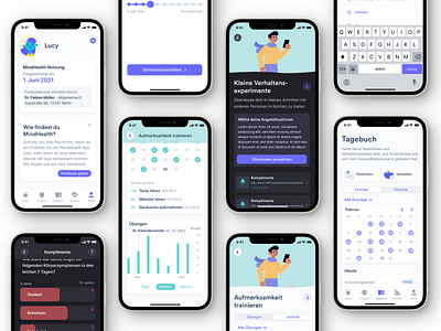 Mental-Health App UI Drafts app design app redesign apple design interfacedesign ios app ios concept iphone app mental health startup ui concept ui ux