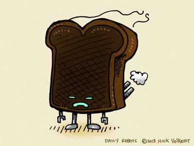 Burnt Toast Bot bread breakfast burned burnt food msced robot toast