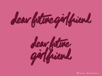 Dear Future Girlfriend Logo branding comic logo logo design script