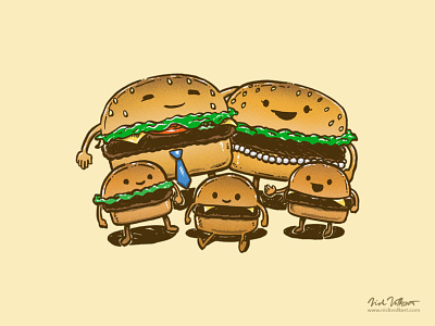BurgerFam burger fast food hamburger illustration
