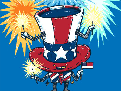 Fourth of July Bot 4th of july america daily robots fireworks merica msced robot usa