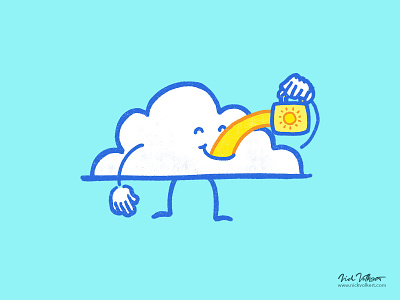 The Coffee Cloud am coffee cute illustration morning ray sunny