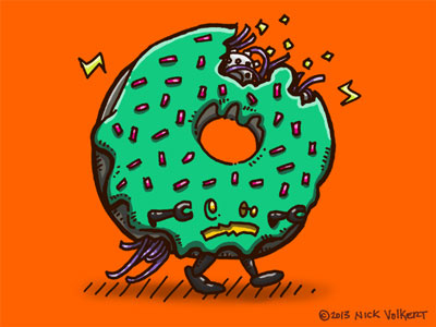 Zombie Donut Bot donut halloween illustration living dead zombie