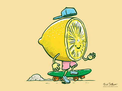 The Lemon Skater fruit illustration lemon skateboard skatedeck skater skating