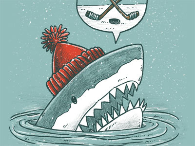 Hockey Shark hockey shark snow sports stick stocking cap winter