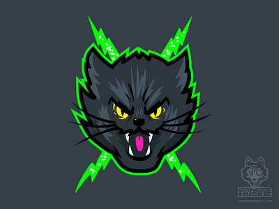 Black Electric Cat angry black cat bolt cat halloween hiss illustration illustrator mean vector art
