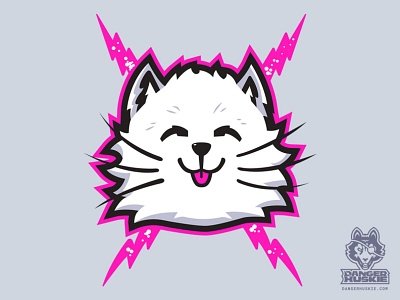 White Electric Cat bolts cat catalog electric illustration illustrator kitten pink vector