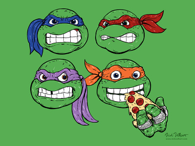 Game Face art illustration national pizza day pizza tmnt