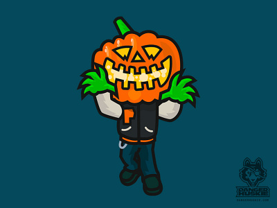 Varsity Pumpkin Creepin halloween horror illustration jack o lantern jacket letterman jacket october pumpkin varsity vector