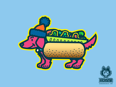 Da Chicago Mustard Dog chicago chicago dog dachshund dog hot dog illinois illustration illustrator vector wiener dog