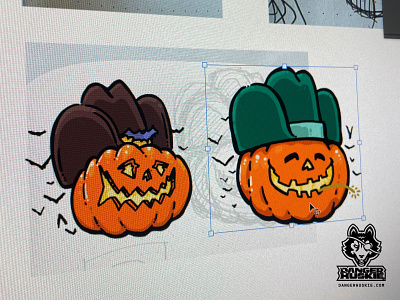 Cowboy Pumpkin - WIP halloween illustration jack o lantern photoshop pumpkin sketch wip