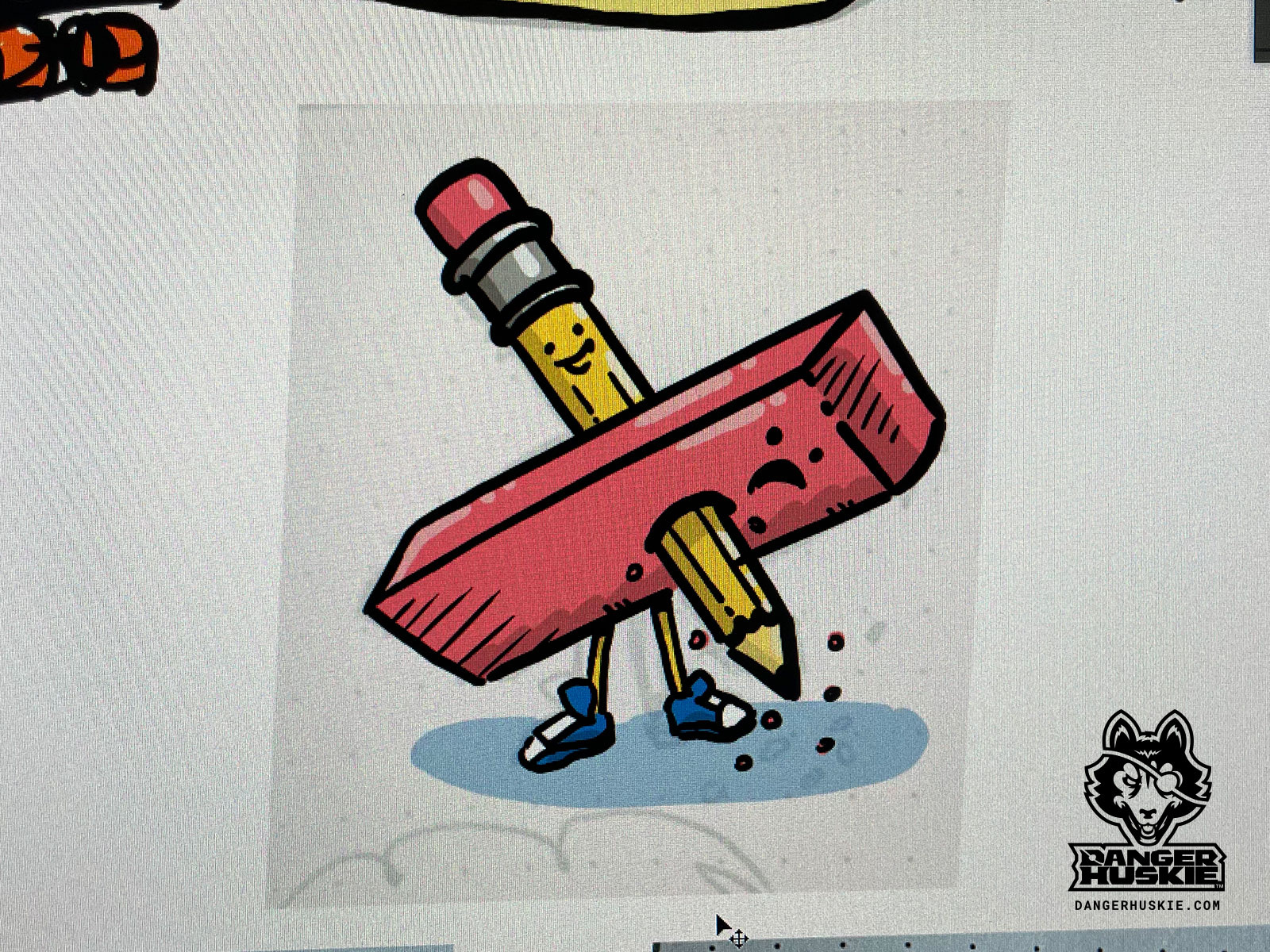 WIP Pencil vs. Eraser by Nick Volkert on Dribbble