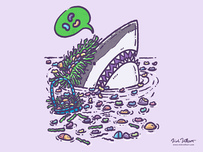 The Jelly Bean Easter Shark candy easter easter basket illustration illustrator jelly beans shark sweets