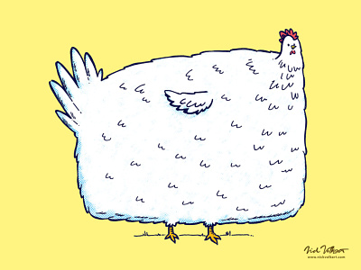 Absolute Unit of a Chicken absolute unit animal awkward bird chicken farm illustration poultry total unit