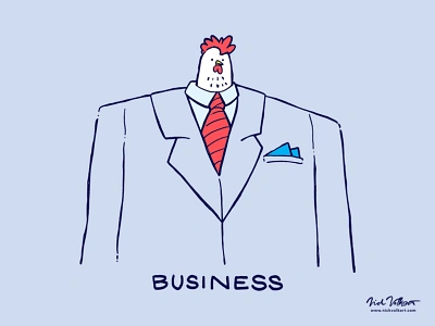 Business Chicken business chicken corporate illustration pen and ink suit and tie