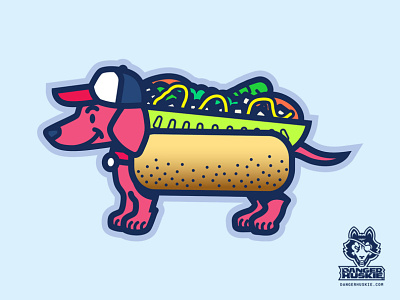 Winning Ugly Dog baseball chicago chicago dog dachshund dog hot dog illustration illustrator south side vector wiener dog