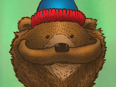 The Mustache Bear bear mustache novembear november stocking cap winter