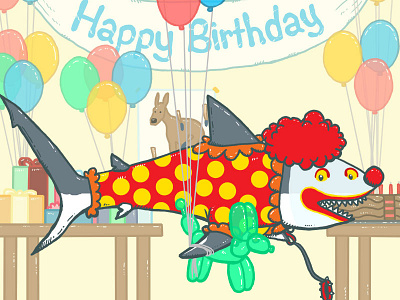The Birthday Party Clown Shark birthday clown lol party shark