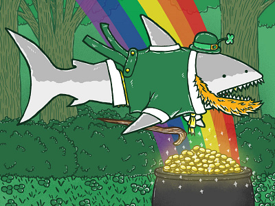 The Lucky Shark clover gold irish leprechan lol lucky rainbow shamrock shark