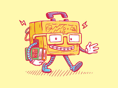 Back to School Lunchpail Bot awkward back to school dorky geeky illustration lunchpail nerdy robot school