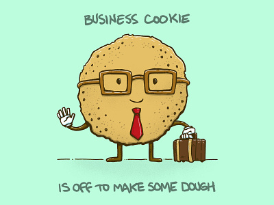 Business Cookie briefcase business cookie food glasses illustration sales salesman